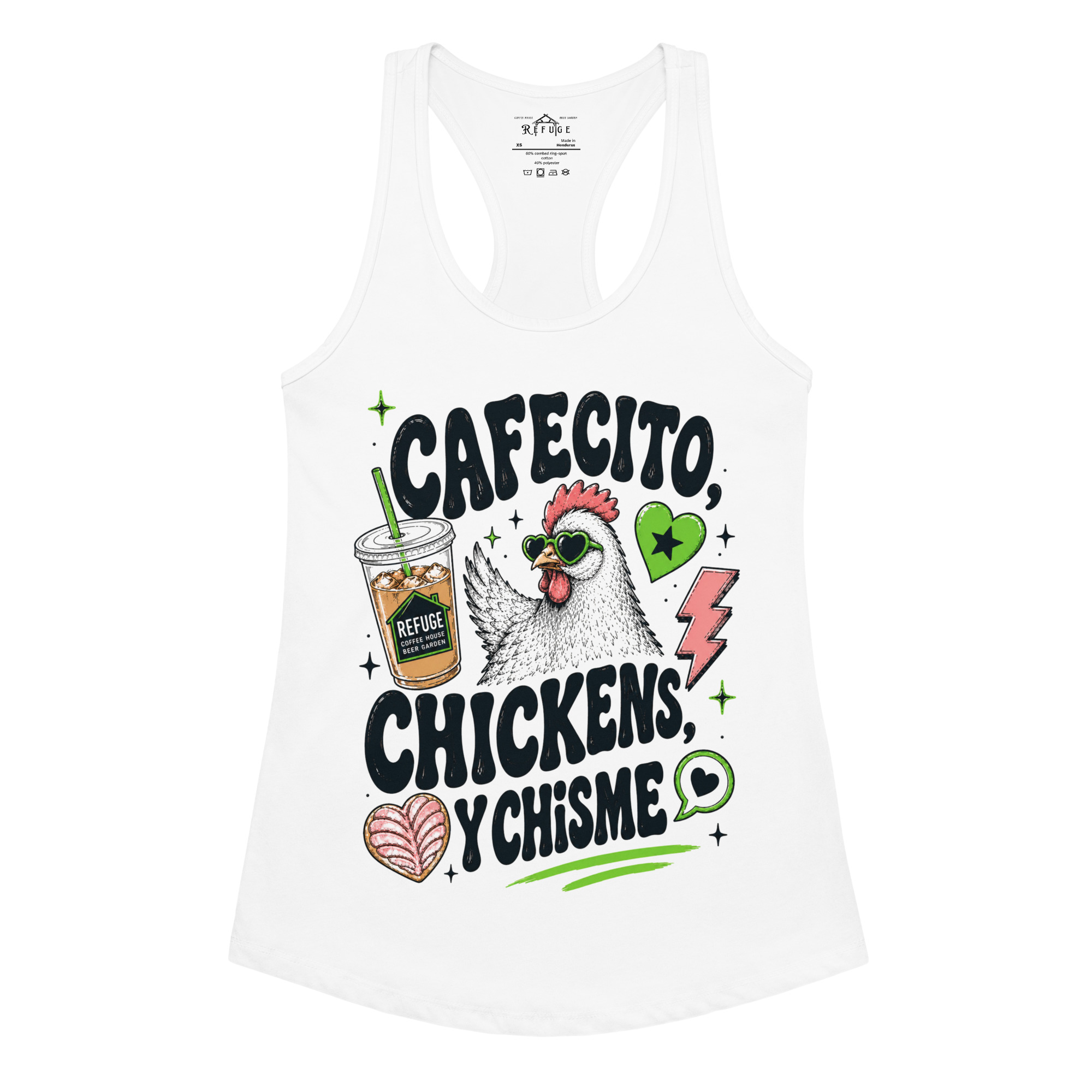 Cafecito, Chickens, y Chisme | Women’s racerback tank top - Image 12