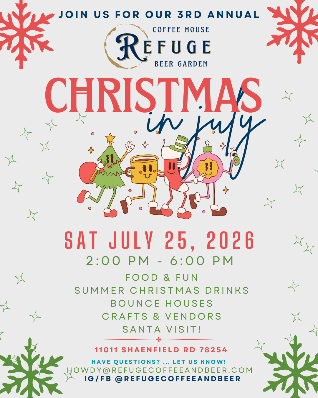 3rd Annual Christmas in July at Refuge
